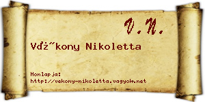 Vékony Nikoletta névjegykártya