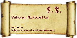 Vékony Nikoletta névjegykártya