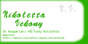 nikoletta vekony business card